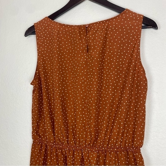 Jean Pascale Womans Soft Brown Polka Dot Sleeveless Dress Size 40 M - Picture 8 of 13